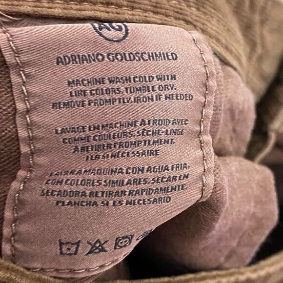 AG Adriano Goldschmied Graduate Pants Mens 32x34 Brown Corduroy USA Preppy NEW - Picture 9 of 10